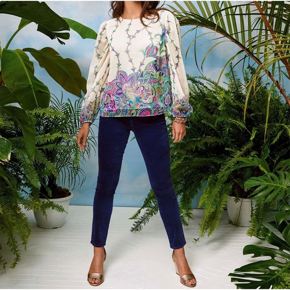 Lilly Pulitzer  High Rise Plush Skinny Pant-Luna Wash S 2 Dopamine Boho - Picture 3 of 12